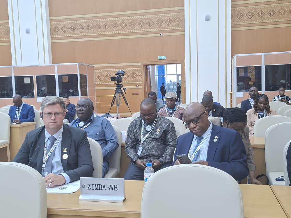 The Zimbabwe Delegation follows attentively proceeding during the Plenary Session of the UN LLDC3 Conference held in Awaza, Turkmenistan, from 05 to 08 August 2025