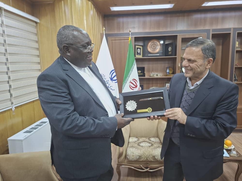 After their Fruitful Engagement, Ambassador B. Kupemba and the Governor General of Zanjan Province, Mr. M. Sadeghi,  Exchange Gifts and a Smile