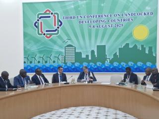 Deputy Minister of Transport and Infrastructural Development, Hon J.K. Sacco Chaired proceedings during the side-event 